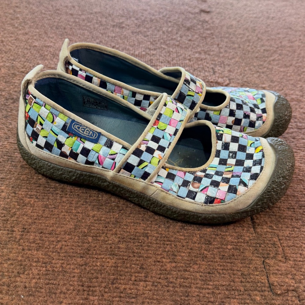 Keen Harvest MJ Woven Mary Jane Flats Multi Color Rice Bag Shoes 5389-WRRE 9.5